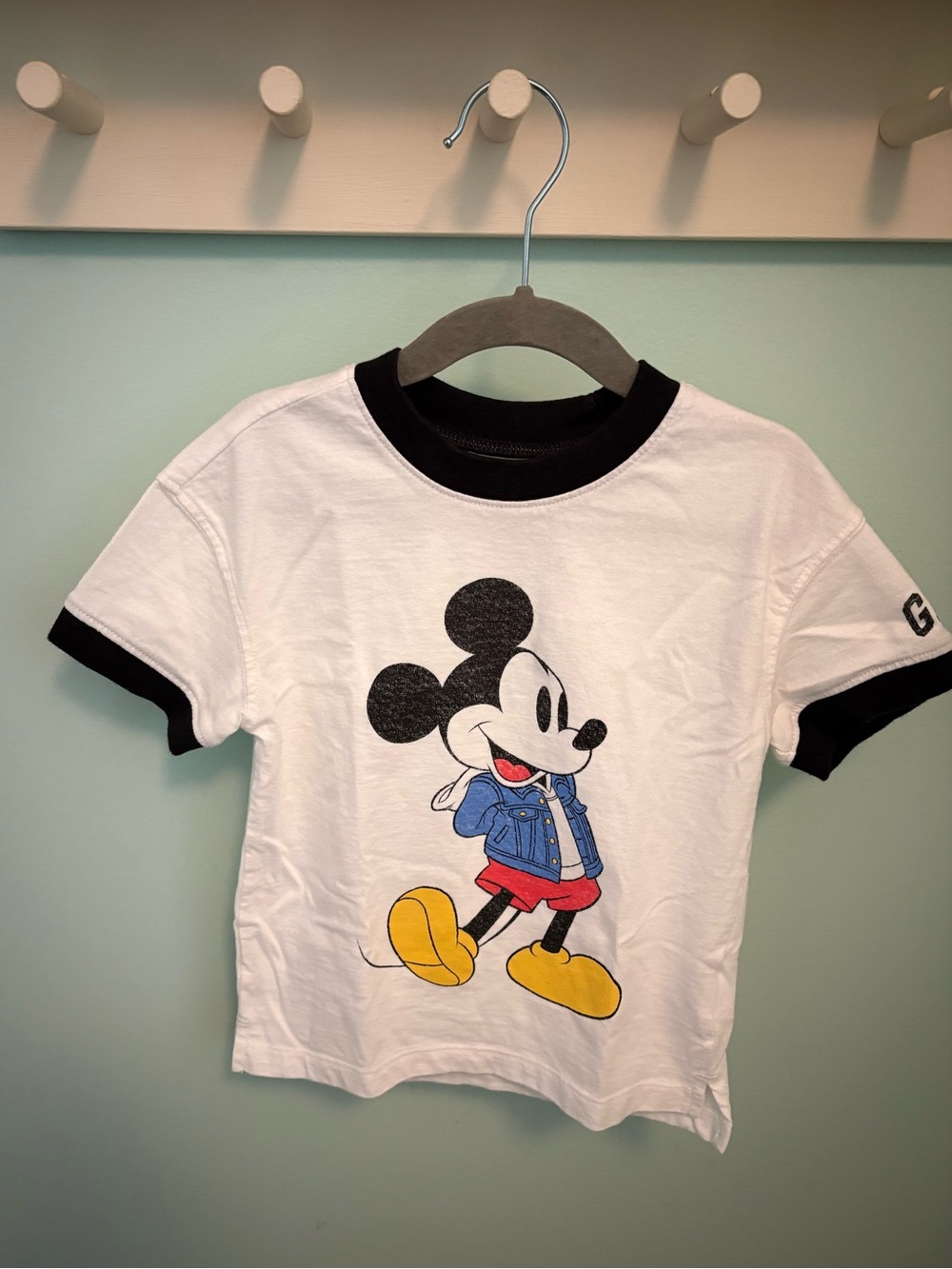 GAP x Disney White and Black Mickey Ringer Tee